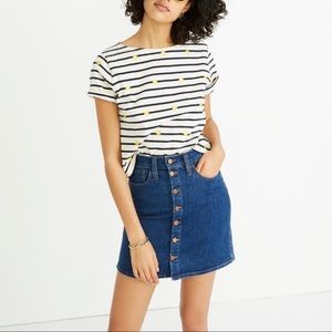 Madewell Mini Jean Skirt Button Down Front size 27